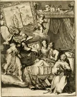 An illustration from La maniere de se bien preparer a la mort par des considerations sur la cene, la passion, & la mort de Jesus-Christ : avec de trés-belles estampes emblematiques (1700)