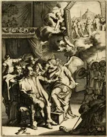 An illustration from La maniere de se bien preparer a la mort par des considerations sur la cene, la passion, & la mort de Jesus-Christ : avec de trés-belles estampes emblematiques (1700)