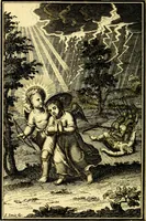 An illustration from L'ame amante de son Dieu, representée dans les emblémes de Hermannus Hugo sur ses pieux desirs: & dans ceux d'Othon Vaenius sur l'amour divin (1717)
