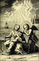 An illustration from L'ame amante de son Dieu, representée dans les emblémes de Hermannus Hugo sur ses pieux desirs: & dans ceux d'Othon Vaenius sur l'amour divin (1717)