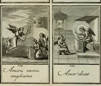 An illustration from L'ame amante de son Dieu, représentée dans les emblemes de Hermannus Hugo, et dans ceux d'Othon Vaenius sur l'amour divin. Avec des figures nouvelles accompagnées de vers qui en font l'application aux dispositions les plus essentielles de la vie intérieure (1790)
