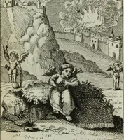 An illustration from L'ame amante de son Dieu, représentée dans les emblemes de Hermannus Hugo, et dans ceux d'Othon Vaenius sur l'amour divin. Avec des figures nouvelles accompagnées de vers qui en font l'application aux dispositions les plus essentielles de la vie intérieure (1790)