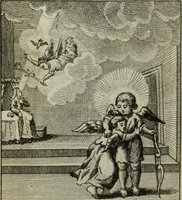 An illustration from L'ame amante de son Dieu, représentée dans les emblemes de Hermannus Hugo, et dans ceux d'Othon Vaenius sur l'amour divin. Avec des figures nouvelles accompagnées de vers qui en font l'application aux dispositions les plus essentielles de la vie intérieure (1790)