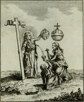 An illustration from L'ame amante de son Dieu, représentée dans les emblemes de Hermannus Hugo, et dans ceux d'Othon Vaenius sur l'amour divin. Avec des figures nouvelles accompagnées de vers qui en font l'application aux dispositions les plus essentielles de la vie intérieure (1790)