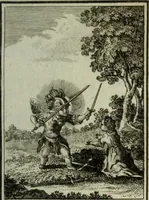 An illustration from L'ame amante de son Dieu, représentée dans les emblemes de Hermannus Hugo, et dans ceux d'Othon Vaenius sur l'amour divin. Avec des figures nouvelles accompagnées de vers qui en font l'application aux dispositions les plus essentielles de la vie intérieure (1790)
