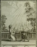 An illustration from L'ame amante de son Dieu, représentée dans les emblemes de Hermannus Hugo, et dans ceux d'Othon Vaenius sur l'amour divin. Avec des figures nouvelles accompagnées de vers qui en font l'application aux dispositions les plus essentielles de la vie intérieure (1790)