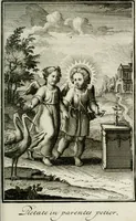 An illustration from L'ame amante de son Dieu, representée dans les emblémes de Hermannus Hugo sur ses pieux desirs: & dans ceux d'Othon Vaenius sur l'amour divin (1717)