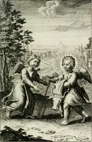 An illustration from L'ame amante de son Dieu, representée dans les emblémes de Hermannus Hugo sur ses pieux desirs: & dans ceux d'Othon Vaenius sur l'amour divin (1717)