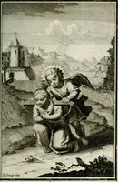 An illustration from L'ame amante de son Dieu, representée dans les emblémes de Hermannus Hugo sur ses pieux desirs: & dans ceux d'Othon Vaenius sur l'amour divin (1717)