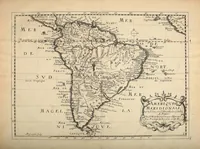 An illustration from L'Amerique, en plusieurs cartes nouvelles, et exactes, &c [cartographic material] : en divers traitez de geographie, et d'histoire : la ou sont descrits succinctement, & avec une belle methode, & facile : ses empires, ses monarchies, ses estats, &c. : les moeurs, les langues, les religions, le negoce et la richesse de ses peuples, &c. : et ce qu'il y a de plus beau & de plus rare dans toutes ses parties, & dans ses isles (1667)