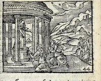 An illustration from La Metamorphose d'Ouide : contenant l'Olympe des histoires poëtiques : traduits de latin en françois (1608)