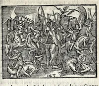 An illustration from La Metamorphose d'Ouide : contenant l'Olympe des histoires poëtiques : traduits de latin en françois (1608)