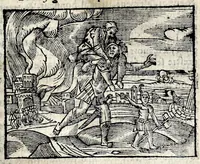 An illustration from La Metamorphose d'Ouide : contenant l'Olympe des histoires poëtiques : traduits de latin en françois (1608)