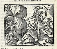 An illustration from La Metamorphose d'Ouide : contenant l'Olympe des histoires poëtiques : traduits de latin en françois (1608)
