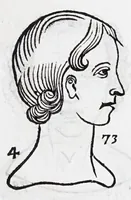 Picture 83 of 91 from La metoposcopie de H. Cardan, medecin milanois : comprise en treize liures, et huit cens figures de la face humaine : a laquelle a esté adjousté, Le traicté des marques naturelles du corps, par Melampus, antien autheur grec : le tout traduit en françois par le sieur C. M. de Laurendiere, docteur en medecine (1658), leaf 221