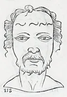 Picture 25 of 91 from La metoposcopie de H. Cardan, medecin milanois : comprise en treize liures, et huit cens figures de la face humaine : a laquelle a esté adjousté, Le traicté des marques naturelles du corps, par Melampus, antien autheur grec : le tout traduit en françois par le sieur C. M. de Laurendiere, docteur en medecine (1658), leaf 52