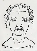 Picture 46 of 91 from La metoposcopie de H. Cardan, medecin milanois : comprise en treize liures, et huit cens figures de la face humaine : a laquelle a esté adjousté, Le traicté des marques naturelles du corps, par Melampus, antien autheur grec : le tout traduit en françois par le sieur C. M. de Laurendiere, docteur en medecine (1658), leaf 87