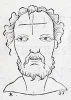 Picture 47 of 91 from La metoposcopie de H. Cardan, medecin milanois : comprise en treize liures, et huit cens figures de la face humaine : a laquelle a esté adjousté, Le traicté des marques naturelles du corps, par Melampus, antien autheur grec : le tout traduit en françois par le sieur C. M. de Laurendiere, docteur en medecine (1658), leaf 87