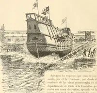 An illustration from La nao Santa María : memória de la Comisión Arqueológica Ejecutiva, 1892 (1892)