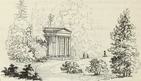 An illustration from The landscape gardening and landscape architecture of the late Humphry Repton, esq., being his entire works on these subjects : ...with historical and scientific introduction, a systematic analysis, a biographical notice, notes, and copious alphabetical index (1840)