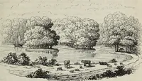 An illustration from The landscape gardening and landscape architecture of the late Humphry Repton, esq., being his entire works on these subjects : ...with historical and scientific introduction, a systematic analysis, a biographical notice, notes, and copious alphabetical index (1840)