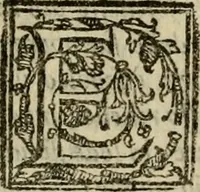 An illustration from La nobilta di Milano, diuisa in sei libri. Nel primo, si narra di tvtti i santi, e beati, di patria milanesi. Co'l numero, e nome de' corpi santi, e reliquie notabili, chiese, monasterij, hospitali, e case pie, che sono nella città, e diocesi di Milano. Nel secondo, si descriuono tutti i papi, cardinali, arciuescoui, vescoui, e prelati graduati milanesi. Nel terzo, si ragiona di tutti i letterati, e componitori milanesi, in qualunque sorte de studij. Nel quarto, si tratta di tutti i rè, imperatori, & huomini valenti, famosi nella militia dell'istessa patria. Con le guerre fatte da milanesi, con altre città. Nel quinto, si fauella de' pittori, scultori, architteti, miniatori, & altri virtuosi, in diuerse sorti di virtù, milanesi. Nel sesto, leggesi le grandezze de' milanesi, la nobiltà di molte casate, le fertilità de' campi, l'anticaglie, e quei c'hanno dominato questa città, et altre cose degne da sapersi (1595)