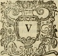 An illustration from La nobilta di Milano, diuisa in sei libri. Nel primo, si narra di tvtti i santi, e beati, di patria milanesi. Co'l numero, e nome de' corpi santi, e reliquie notabili, chiese, monasterij, hospitali, e case pie, che sono nella città, e diocesi di Milano. Nel secondo, si descriuono tutti i papi, cardinali, arciuescoui, vescoui, e prelati graduati milanesi. Nel terzo, si ragiona di tutti i letterati, e componitori milanesi, in qualunque sorte de studij. Nel quarto, si tratta di tutti i rè, imperatori, & huomini valenti, famosi nella militia dell'istessa patria. Con le guerre fatte da milanesi, con altre città. Nel quinto, si fauella de' pittori, scultori, architteti, miniatori, & altri virtuosi, in diuerse sorti di virtù, milanesi. Nel sesto, leggesi le grandezze de' milanesi, la nobiltà di molte casate, le fertilità de' campi, l'anticaglie, e quei c'hanno dominato questa città, et altre cose degne da sapersi (1595)