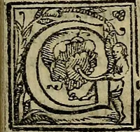 An illustration from La nobilta di Milano, diuisa in sei libri. Nel primo, si narra di tvtti i santi, e beati, di patria milanesi. Co'l numero, e nome de' corpi santi, e reliquie notabili, chiese, monasterij, hospitali, e case pie, che sono nella città, e diocesi di Milano. Nel secondo, si descriuono tutti i papi, cardinali, arciuescoui, vescoui, e prelati graduati milanesi. Nel terzo, si ragiona di tutti i letterati, e componitori milanesi, in qualunque sorte de studij. Nel quarto, si tratta di tutti i rè, imperatori, & huomini valenti, famosi nella militia dell'istessa patria. Con le guerre fatte da milanesi, con altre città. Nel quinto, si fauella de' pittori, scultori, architteti, miniatori, & altri virtuosi, in diuerse sorti di virtù, milanesi. Nel sesto, leggesi le grandezze de' milanesi, la nobiltà di molte casate, le fertilità de' campi, l'anticaglie, e quei c'hanno dominato questa città, et altre cose degne da sapersi (1595)