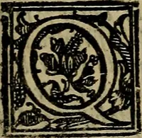 An illustration from La nobilta di Milano, diuisa in sei libri. Nel primo, si narra di tvtti i santi, e beati, di patria milanesi. Co'l numero, e nome de' corpi santi, e reliquie notabili, chiese, monasterij, hospitali, e case pie, che sono nella città, e diocesi di Milano. Nel secondo, si descriuono tutti i papi, cardinali, arciuescoui, vescoui, e prelati graduati milanesi. Nel terzo, si ragiona di tutti i letterati, e componitori milanesi, in qualunque sorte de studij. Nel quarto, si tratta di tutti i rè, imperatori, & huomini valenti, famosi nella militia dell'istessa patria. Con le guerre fatte da milanesi, con altre città. Nel quinto, si fauella de' pittori, scultori, architteti, miniatori, & altri virtuosi, in diuerse sorti di virtù, milanesi. Nel sesto, leggesi le grandezze de' milanesi, la nobiltà di molte casate, le fertilità de' campi, l'anticaglie, e quei c'hanno dominato questa città, et altre cose degne da sapersi (1595)