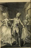 An illustration from La paysane pervertie, ou Les dangers de la ville : histoire d'Ursule R**, sur d'Edmond, le paysan, mise-au-jour d'après les véritables lettres des personages ... (1784)