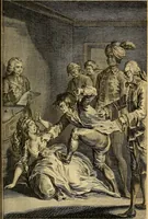 An illustration from La paysane pervertie, ou Les dangers de la ville : histoire d'Ursule R**, sur d'Edmond, le paysan, mise-au-jour d'après les véritables lettres des personages ... (1784)