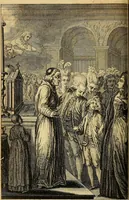 An illustration from La paysane pervertie, ou Les dangers de la ville : histoire d'Ursule R**, sur d'Edmond, le paysan, mise-au-jour d'après les véritables lettres des personages ... (1784)