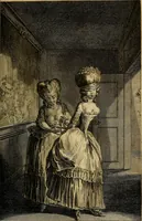 An illustration from La paysane pervertie, ou Les dangers de la ville : histoire d'Ursule R**, sur d'Edmond, le paysan, mise-au-jour d'après les véritables lettres des personages ... (1784)