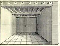An illustration from La perspective pratiqve : necessaire a tovs peintres, graveurs, architectes, brodeurs, scvlpteurs, orfevres, tapissiers, et autres qui se meslent de desseigner (1663)