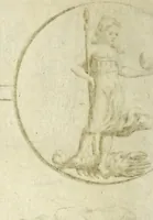 An illustration from La philosophie des images enigmatiques, ou il est traité des enigmes, hieroglyphiques, oracles, propheties, sorts, divinations, loteries, talismans, songes, centuries de Nostradamus, de la baguette (1694)