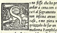 An illustration from La piacevole, et giocosa comedia di m. Andrea Calmo intitolata Il Saltvzza : non piv venvta in luce, cosa bellissima (1551)