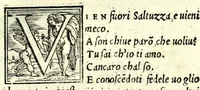 An illustration from La piacevole, et giocosa comedia di m. Andrea Calmo intitolata Il Saltvzza : non piv venvta in luce, cosa bellissima (1551)