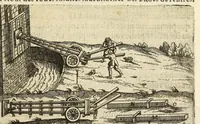 An illustration from La pyrotechnie de Hanzelet lorrain, ou sont representez les plus rares & plus appreuuez secrets des machines & des feux artificiels, propres pour assieger, battre, surprende & deffendre toutes places (1630)