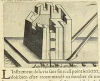 An illustration from La pyrotechnie de Hanzelet lorrain, ou sont representez les plus rares & plus appreuuez secrets des machines & des feux artificiels, propres pour assieger, battre, surprende & deffendre toutes places (1630)