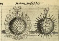 An illustration from La pyrotechnie de Hanzelet lorrain, ou sont representez les plus rares & plus appreuuez secrets des machines & des feux artificiels, propres pour assieger, battre, surprende & deffendre toutes places (1630)