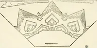 An illustration from L'architettura militare di Gabriello Busca, milanese : nella quale si da contezza ad ogni professore, e seguace della guerra tanto di grande, quanto di basso titolo, Del modo di fortificare luochi deboli, cinger cittadi, fabricar fortezze, cosi al monte, come alla pianura, e della maniera di diffenderle da qualsiuoglia batteria, & assalto (1619)