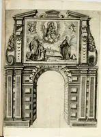 An illustration from La reale maesta, cioé, Racconto di quanto fece la regia città di Pauia nel compire e riceuere la Sereniss. D. Maria Anna, figliuola di Ferdinando terzo, imperadore sempre augusto, e sposa del grande monarca ibero Filippo quarto, di là in passando per andarsene in Ispagna (1650)