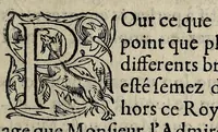 An illustration from La response faicte par Monsievr le Mareschal de Montmorency quand on luy presenta le cõgé obtenu par Mõsieur le Cardinal de Lorraine, de faire porter armes defedues à ses gens: & le lendemain enuoyee au parquet de messieurs les gens du Roy, à ce que personne n'en peust pretendre ignorance. Ensemble, Le discours du voyage faict à Paris par Monsieur l'Adminal au mois de Ianuier dernier. (1565)