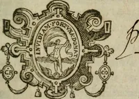 An illustration from L'arithmetiqve. Augm. de nouueau de plusieurs belles regles subtiles & briefues, traictant de diuers trafficqs de marchandises, à chacun d'iceux les regles qui y sont necessaires, outre la reduction des monnoyes, aulnages, & poids. Regles du fin or, d'argent, & alliages de metaux ... Auec plusieurs belles demandes vtiles & necessaires à l'vsage commun. Enrichie d'vne instruction & maniere de trouuer le compte faict du toisage de Lyon (1630)