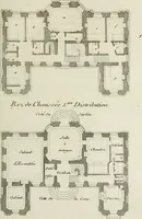 Picture 18 of 215 from L'art de bâtir des maisons de campagne : où l'on traite de leur distribution, de leur construction, & de leur decoration ... : avec l'explication de ses projets, et des desseins de menuiserie, de serrurerie, de parterres, & d'autres ornemens propres à la decoration intérieure & extérieure ... (1743), leaf 100