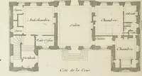 Picture 23 of 215 from L'art de bâtir des maisons de campagne : où l'on traite de leur distribution, de leur construction, & de leur decoration ... : avec l'explication de ses projets, et des desseins de menuiserie, de serrurerie, de parterres, & d'autres ornemens propres à la decoration intérieure & extérieure ... (1743), leaf 113