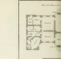 Picture 70 of 215 from L'art de bâtir des maisons de campagne : où l'on traite de leur distribution, de leur construction, & de leur decoration ... : avec l'explication de ses projets, et des desseins de menuiserie, de serrurerie, de parterres, & d'autres ornemens propres à la decoration intérieure & extérieure ... (1743), leaf 237