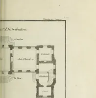 Picture 79 of 215 from L'art de bâtir des maisons de campagne : où l'on traite de leur distribution, de leur construction, & de leur decoration ... : avec l'explication de ses projets, et des desseins de menuiserie, de serrurerie, de parterres, & d'autres ornemens propres à la decoration intérieure & extérieure ... (1743), leaf 258
