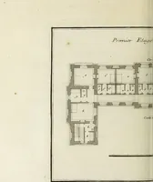 An illustration from L'art de bâtir des maisons de campagne : où l'on traite de leur distribution, de leur construction, & de leur decoration ... : avec l'explication de ses projets, et des desseins de menuiserie, de serrurerie, de parterres, & d'autres ornemens propres à la decoration intérieure & extérieure ... (1743)