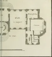 An illustration from L'art de bâtir des maisons de campagne : où l'on traite de leur distribution, de leur construction, & de leur decoration ... : avec l'explication de ses projets, et des desseins de menuiserie, de serrurerie, de parterres, & d'autres ornemens propres à la decoration intérieure & extérieure ... (1743)